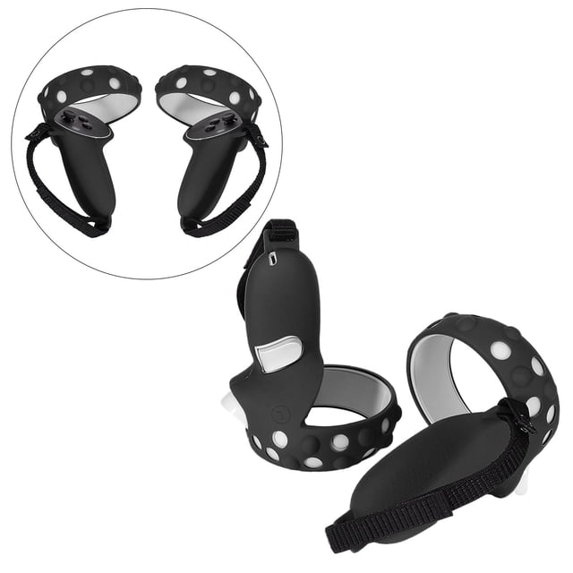 Correa de cubierta de empuñaduras de con correa pa nudillos, funda protectora antideslizante con antivuelco Negro