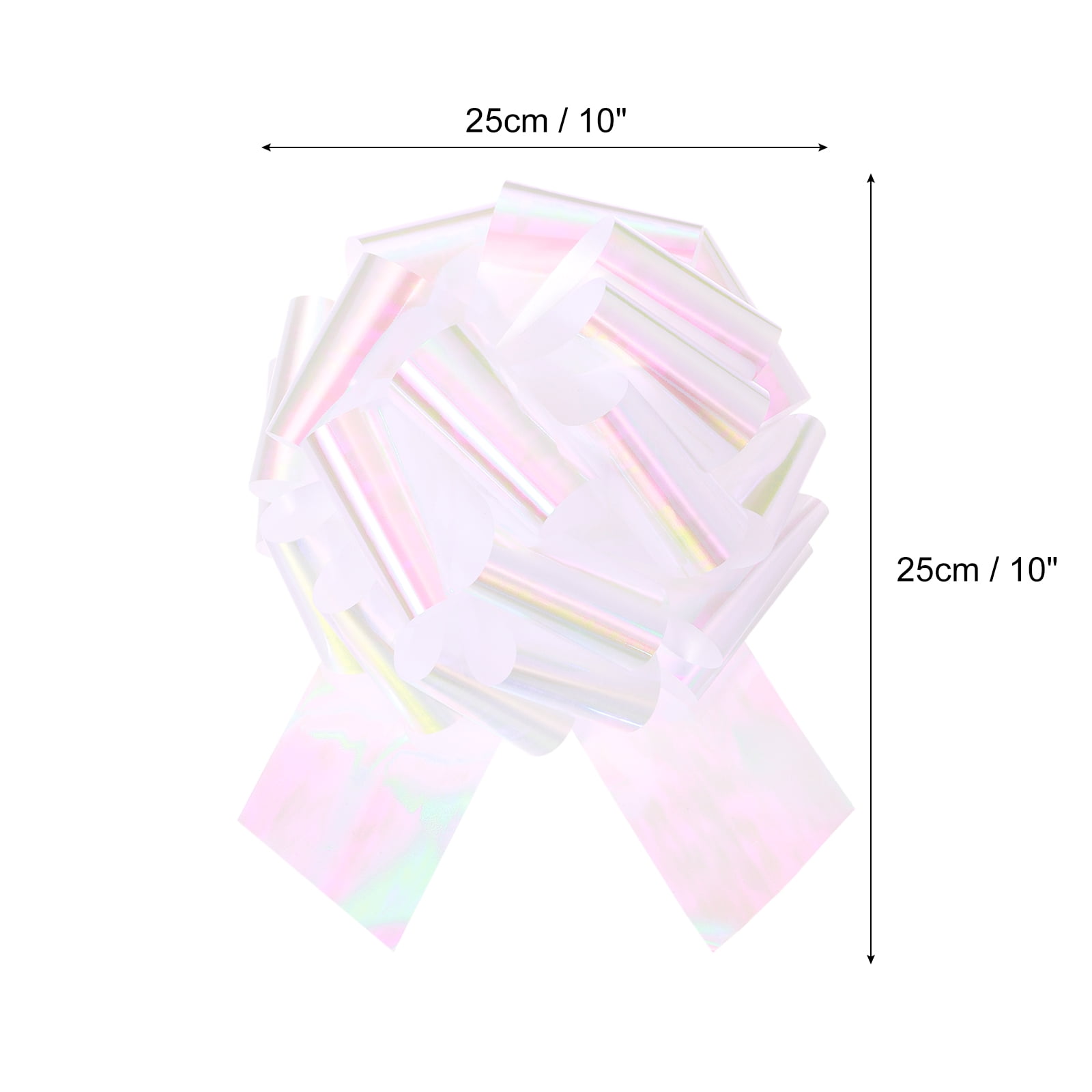 Uxcell Metallic Large Big Pull Bow Gift Wrapping Bows Ribbon for Wedding Car Presents Christmas Colorful White 10 inch