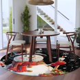 thumbnail image 3 of Round Rugs 8Ft, Black Snowman Christmas Round Area Rug Washable Indoor Throw Carpet, Berry Snowflake Xmas Large Non Slip Circle Rug for Kids Room RV Home Decor Aesthetic, 3 of 8