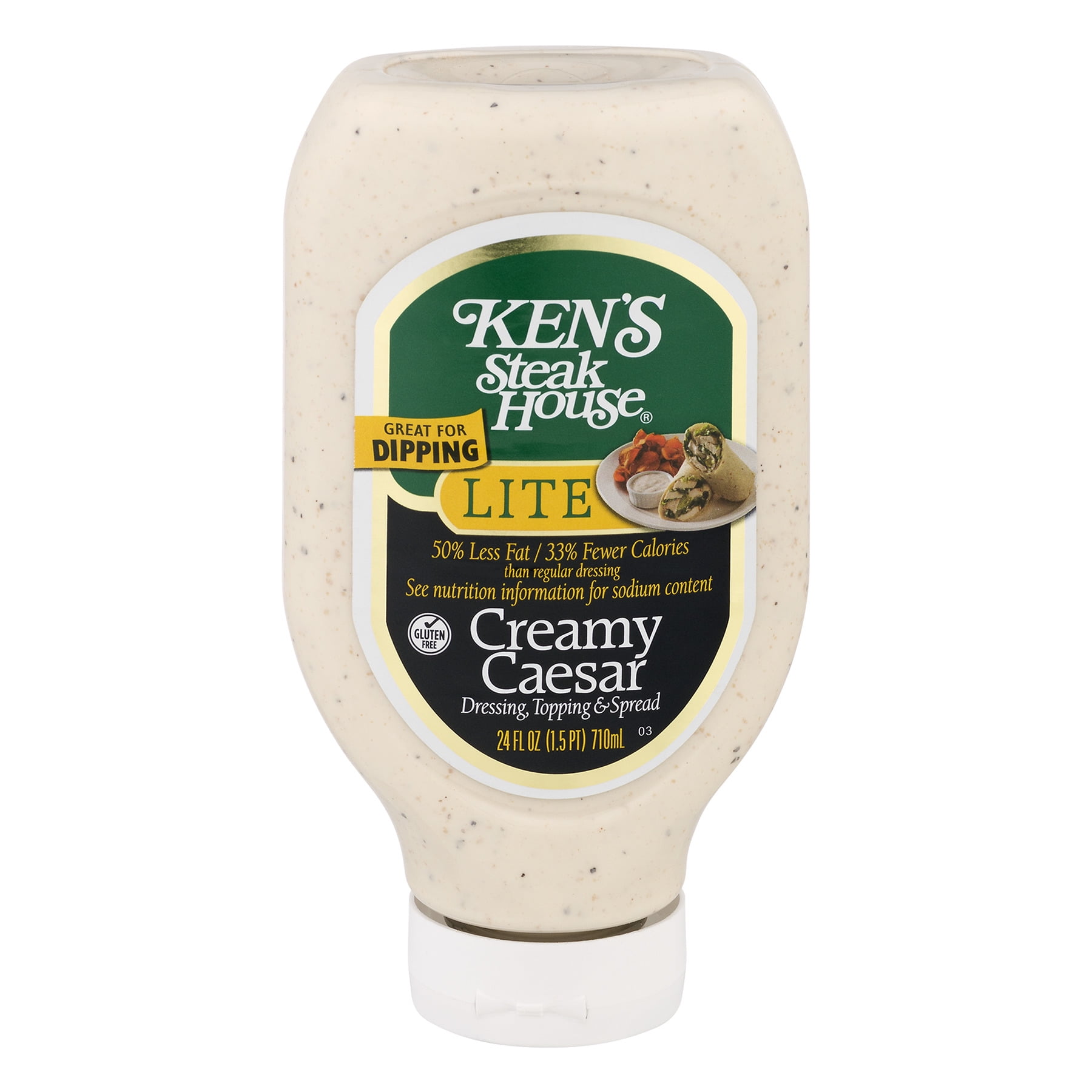 Ken's Steak House Dressing, Topping & Spread Lite Creamy Caesar, 24.0