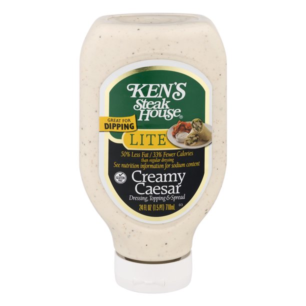 Ken's Steak House Dressing, Topping & Spread Lite Creamy Caesar, 24.0