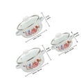 thumbnail image 2 of unbranded 3Pcs Multi-use Stewing Pot Enamel White Non-stick Easy to Clean for Home Users, 2 of 8