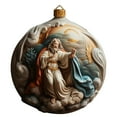 thumbnail image 3 of Fiudx Liquidación de ahorros de verano Adorno de árbol de Navidad plano de acrílico Lindo adorno redondo de acrílico, 3 of 5