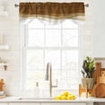 thumbnail image 3 of Ombre Waves Tie Up Valance Curtains for Windows, Kitchen Curtains Window Treatments, Abstract Art Gradient Brown Modern Short Window Shades Valances for Bedroom Bathroom Cafe 42"x12", 3 of 8