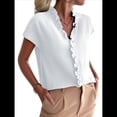 thumbnail image 3 of Camisetas Sin Mangas de Verano Informales con Cuello en V y Volantes para Mujer S, 3 of 10