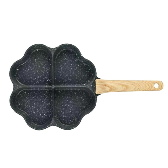 Sartén para Huevos con Forma de Corazón, Sección de Aluminio, Sartén Dividida, Sartén Antiadherente para Huevos