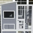 thumbnail image 4 of Topcobe Large Wooden Catio Outdoor, Cat Enclosure w/ 4 Tier Resting Rooms, 3 Platforms, 1 Soft Ladder, 2 Ramps, 1 Hammock, Outdoor Wooden Feral Cat Shelter, Gray, 4 of 11