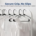 thumbnail image 3 of SereneLife 30 Pieces Plastic Hangers - Space Saving, Heavy Duty, Slim, Clothes Hanger Set, Ideal for Laundy/Daily Use, Can Hold Up to 5.5 Lbs. for Coats, Jackets, Pants & Dress (Black), 3 of 7