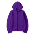 thumbnail image 4 of BDPORKAS Women's Fleece-Lined Zip Up Hoodies Comfy Lightweight Sweatshirt Jacket with Pockets Dark Purple, 4 of 4