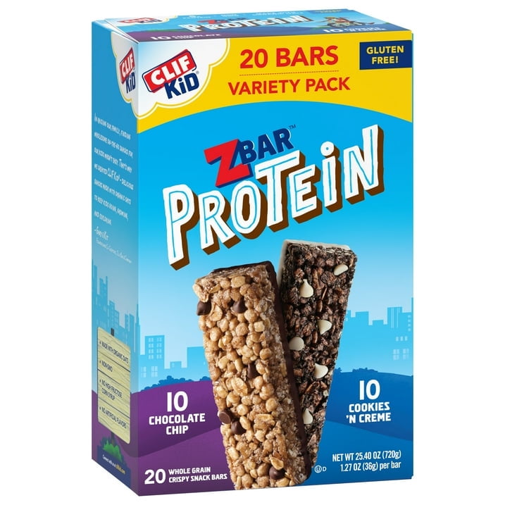 Zbar Protein Crispy Snack Bars, Variety Pack, 2 Flavors, Gluten Free Protein Bars, 20ct ( 2 Box )