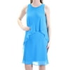 RALPH LAUREN $150 Womens New 1154 Blue Sleeveless Shift Dress 2 Petites B+B