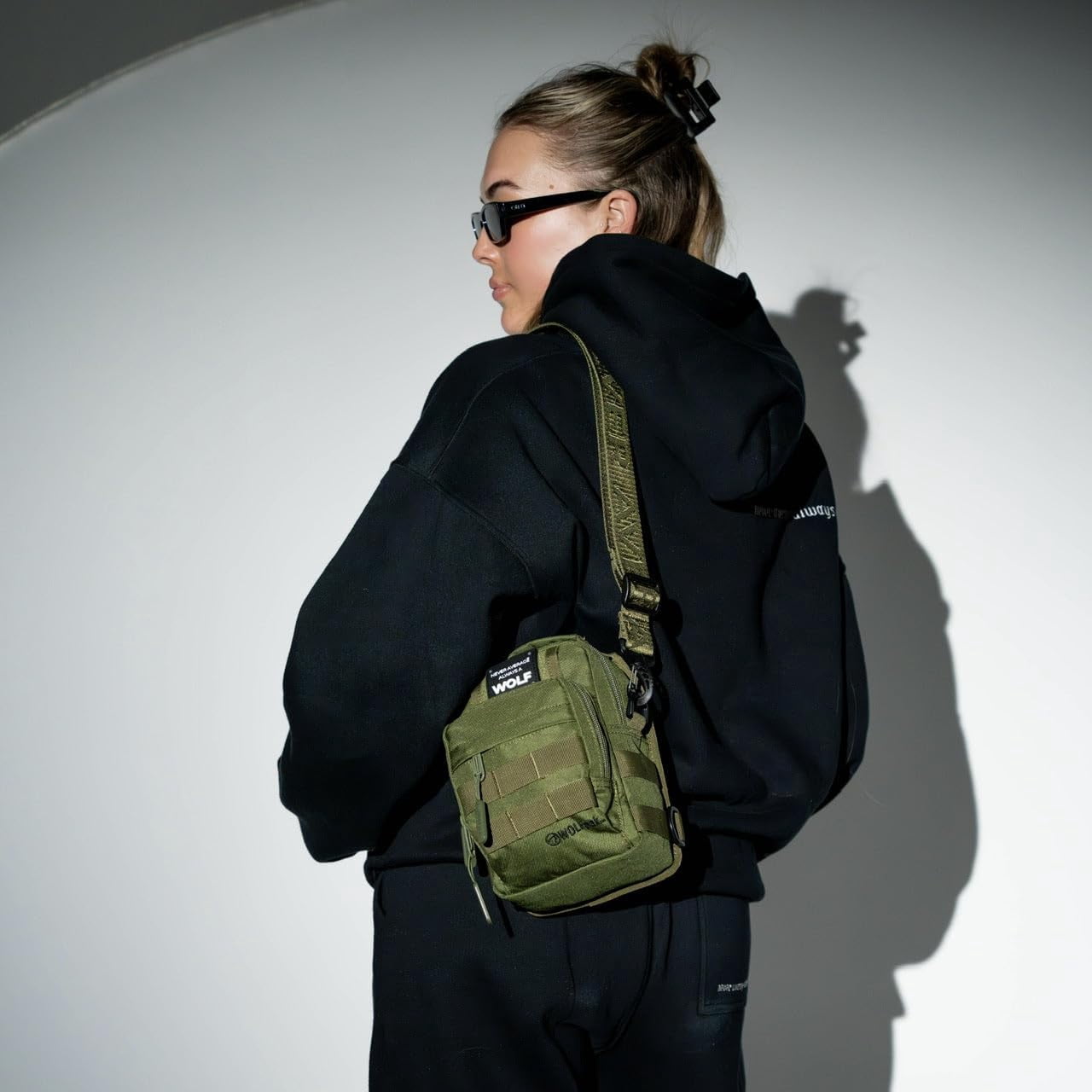 WOLFpak 4L Mini Tactical Sling Bag (OD Green) - Compact Crossbody Backpack for Gym, Travel & EDC – Tactical Shoulder Bag with Multiple Pockets – Lightweight, Durable Sling Pack for Men & Women
