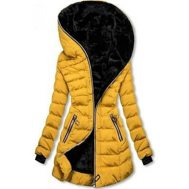 Abrigo de algodón de invierno para mujer, cálido con capucha y terciopelo, abrigo de algodón, abrigo largo, abrigo de algodón negro