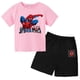 thumbnail image 3 of Conjunto de ropa de verano para niños y niñas con superhéroes, camiseta de manga corta de algodón y pantalones cortos, traje informal con estampado de Spider-Man, 3 of 5