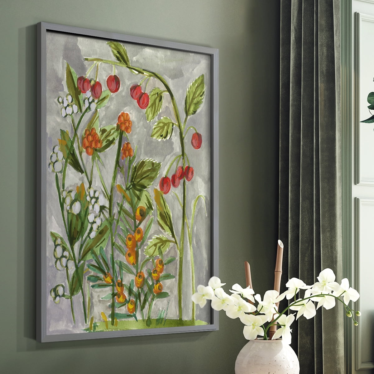 Dear Nature I Framed Print in Gray Solid Wood Framed Print No Nail Hanging