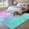 thumbnail image 4 of 6'x9' Area Rugs, Pink Blue Turquoise Indoor Outdoor Area Rug for Living Room Bedroom, Gradient Fireworks Minimalism Funny Washable Bathroom Rugs Kitchen Floor Carpet Mats Home Decor Aesthetic, 4 of 8