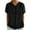 Black, variant on Womens Short Sleeve Shirts V Neck Collared Button Down Shirt Tops with Pockets