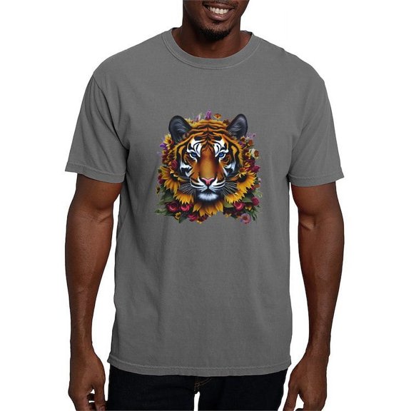 CafePress - Sunflower Tiger T Shirt - Mens Comfort Colors Shirt