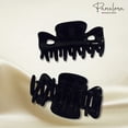 thumbnail image 2 of Parcelona French Classic Black Very Small Approx 1 1/2 Inch Hair Claws 2 Pcs, 2 of 6