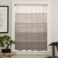 thumbnail image 4 of Brown Beige Ombre Semi Sheer Curtains Drapes for Living Room, Bedroom, French Doors Window 54 Inches Long, Farmhouse Vintage Wooden Striped Rod Pocket Chiffon Curtain Drapery Voile Draperies Panel, 4 of 6