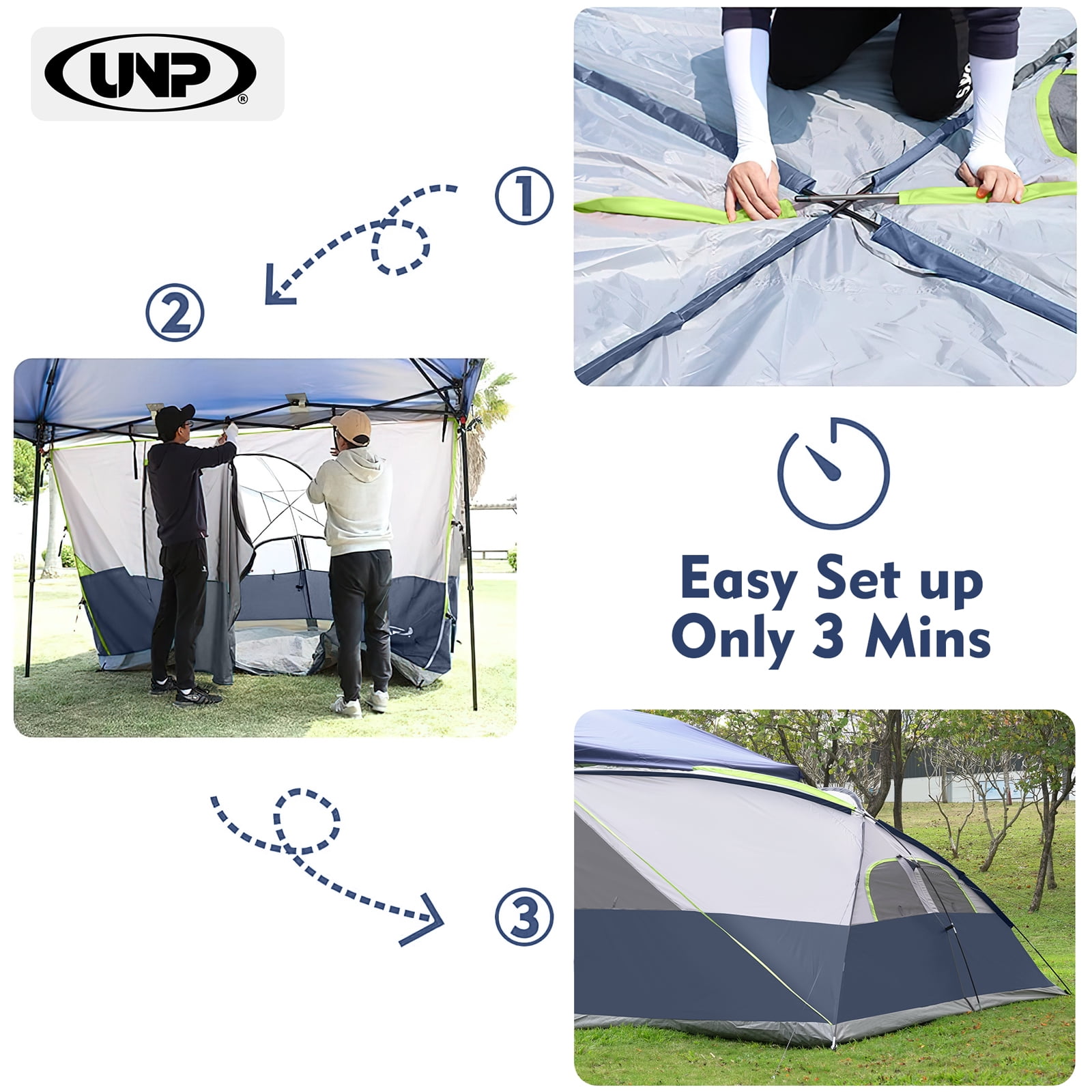 Camping Cube | Pop Up Canopy Side Tent for 10' x 10' Canopies Tent Easy Set Up Gazebo (Canopy/SHELTER NOT Included), Navy Blue