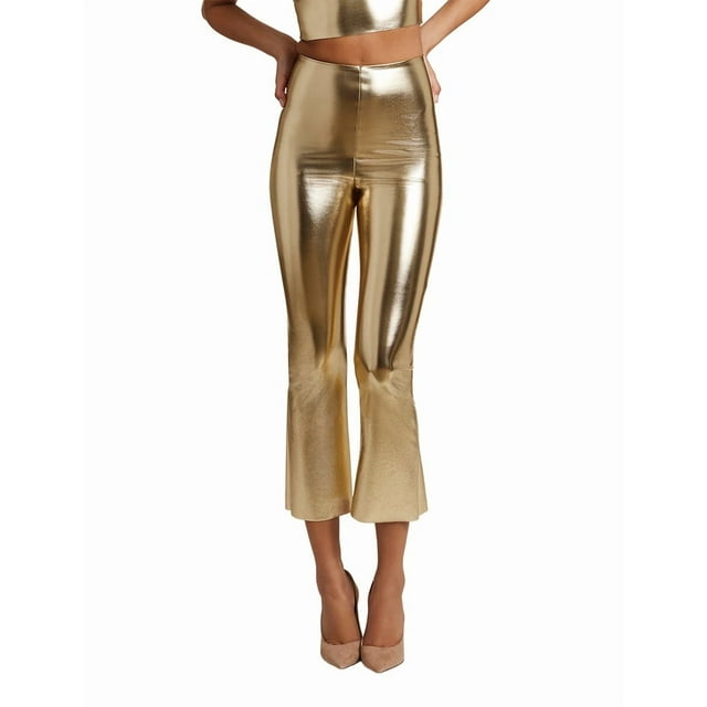 Commando Faux Leather Crop Flare - SLG33 (Gold Leaf, XL)