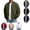 Army Green, variant on LTTVQM Men Waffle Texture Bomber Jacket Lightweight Zip Up Long Sleeve Varsity Coat With Sleeve Pocket Ribbed Cuffs Hem For Fall Daily Wear