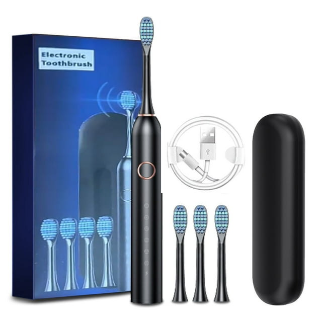 FSTDelivery Toothbrush- Toothbrush With 4 Brush Heads With Travel Case- 6 Cleaning Modes- IPX7 Water Proofing-Newly Upgraded Toothbrush- Longer, Christmas Birthday Gifts for Women, on Sale Clearance