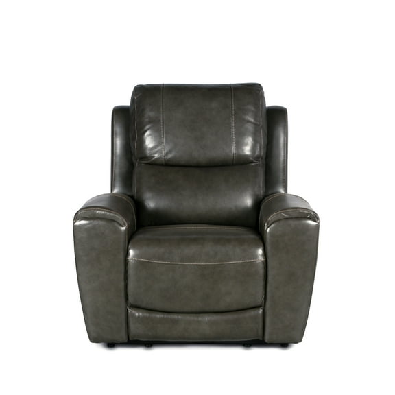 Steve Silver Laurel Top Grain Leather Power Reclining Chair, Gray