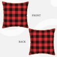 thumbnail image 3 of Kll Buffalo Plaid Red Black Decorative Throw Pillow Covers Velvet Soft For Couch Sofa Bedroom Living Room Outdoor -18"X18", 3 of 8