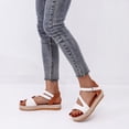 thumbnail image 4 of Espadrille Sandals for Women Girls Dressy Open Toe Wedge Sandal Summer Casual Flatform Platform Wedge Sandals Slip on Shoes, 4 of 5