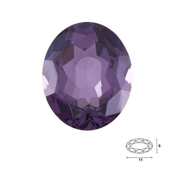 Oval Shape Imitation Amethyst Faceted Loose Gemstone Sized 11x9 mm