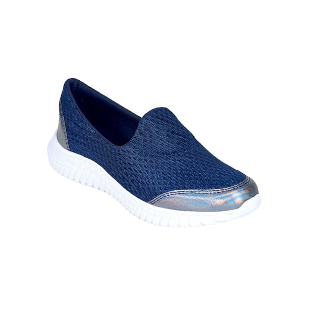 Tenis casual 2x1 en moda estilo slip on Color Plata/Marino azul marino 26 Incógnita 088DC6
