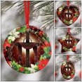 thumbnail image 6 of Ceramic Christmas Tree Ornaments, Jesus Christian Cross Christmas Hanging Ornament With Ribbon, Christmas Gifts - Oval, 1 Pcs, 6 of 6
