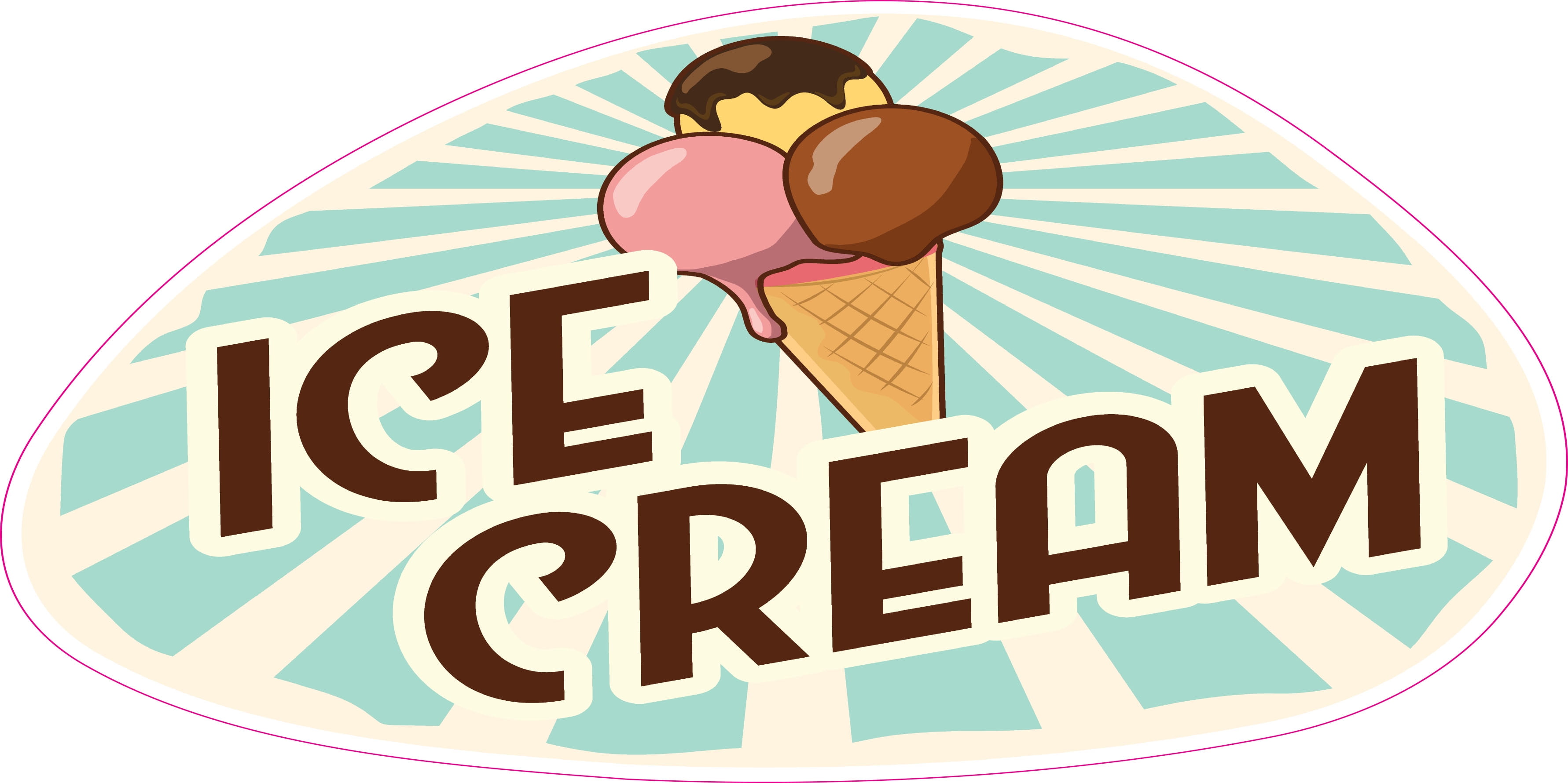 Choose Your Size + Color Ice Cream Letters DECAL Food Truck Concession Sticker 