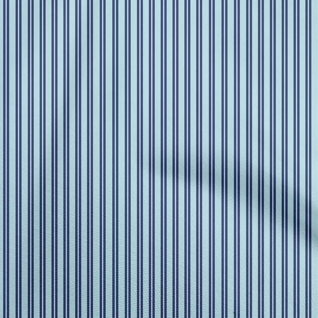 oneOone Rayon Aqua Blue Fabric Stripes Sewing Craft Projects Fabric Prints By Yard 56 Inch Wide