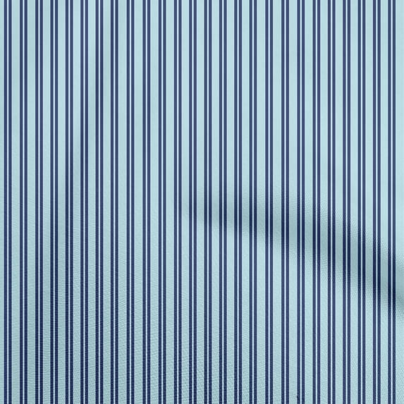 oneOone Cotton Poplin Aqua Blue Fabric Stripes Sewing Fabric By The Yard Printed Diy Clothing Sewing Supplies 42 Inch Wide