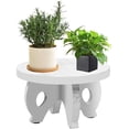 thumbnail image 1 of Support de Piédestal de Plantation en Bois de Forme Ronde Tabouret de Jardinière Robuste Support Décoratif pour Pot de Fleurs Support Polyvalent de Plantation de Table avec Longues Vis pour Balcon Intérieur-1 Pce-Blanc, 1 of 11
