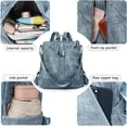 thumbnail image 3 of Sunyuer PU Leather Backpack Purse for Women Fashion Multipurpose Design Handbag Ladies Shoulder Bags Travel Backpack, 3 of 9