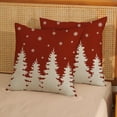 thumbnail image 4 of Christmas Pillow Covers 18x18 Inch 2 Pcs Red Orange Christmas Tree Snowflakes Decor Throw Pillows Winter Xmas Holiday Farmhouse Decorations Pillowcase Linen Cushion Cover for Couch Sofa, 4 of 6
