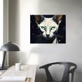 thumbnail image 3 of PIKWEEK  Oriental Shorthair Cat Breed Dark Canvas Art Print Wall Decor - 20x16in, 3 of 4