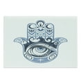 thumbnail image 1 of Evil Eye Cutting Board, Cultural Luck Piece Hand Drawn Superstitious, Decorative Tempered Glass Cutting and Serving Board, Large Size, Dark Blue Pale Blue, by Ambesonne, 1 of 1