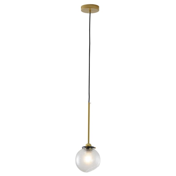 Bethel International Single Pendant Lighting Gold Metal & Glass