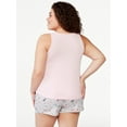 thumbnail image 3 of Joyspun Women's Print Tank Top and Shorts Pajama Set, 2-Piece, Sizes S to 3X, 3 of 5