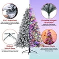 thumbnail image 5 of Funcid Christmas Tree 6ft Pre-lit Snow Flocked Hinged Christmas Tree 8 Adjustable Flash Rate Modes, Artificial Christmas Tree with 250 Colorful Lights, 640 PVC Branch Tips, Foldable Metal Stand, 5 of 8
