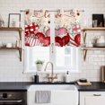 thumbnail image 2 of Pink Valentines Day Kitchen Curtains Window Panels, Love Heart Eucalyptus Botanical Retro Insulated Window Treatment Curtain, Grommet Curtains for Bedroom/Living Room/Bathroom, 2 Piece 27.5"Wx39"L, 2 of 8