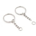 thumbnail image 2 of 100 PCS Key Chain Rings, Keyring with Chain, Keychain Rings with Chain 1 Inch and Jump Rings, Split Key Ring with Chain Silver Color Metal, 2 of 5