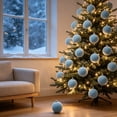thumbnail image 5 of 12 Pcs Light Blue Velvet Flocked Christmas Balls, 2.4 Inch Christmas Tree Ornaments, Soft Hanging Xmas Ball Decorations for Tree, Home, Party and Holiday Decor, 5 of 8