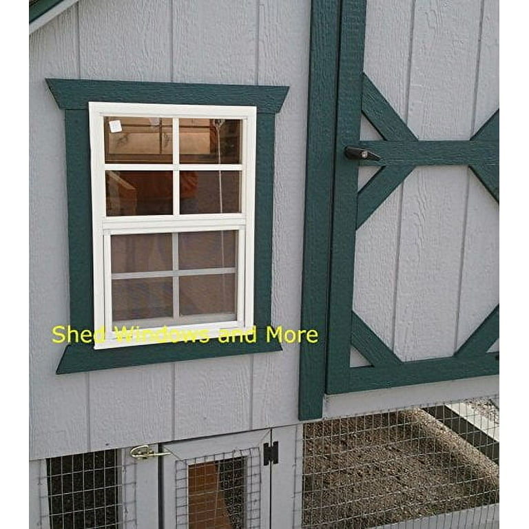 Windows and More 14" X 21" White Flush Mount Tempered Glass, Playhouse Windows, Chicken Coop Windows