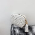 thumbnail image 3 of Sacs à Bandoulière Mode Rivets en Cuir pour Femmes avec Franges Petit Sac à Main (Blanc), 3 of 10